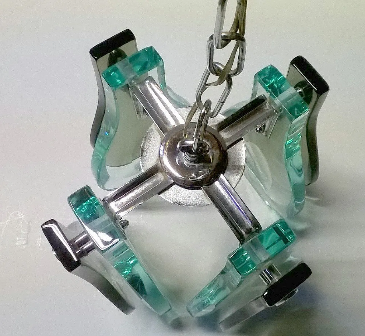 Lampada a sospensione in cristallo, anni '70 8