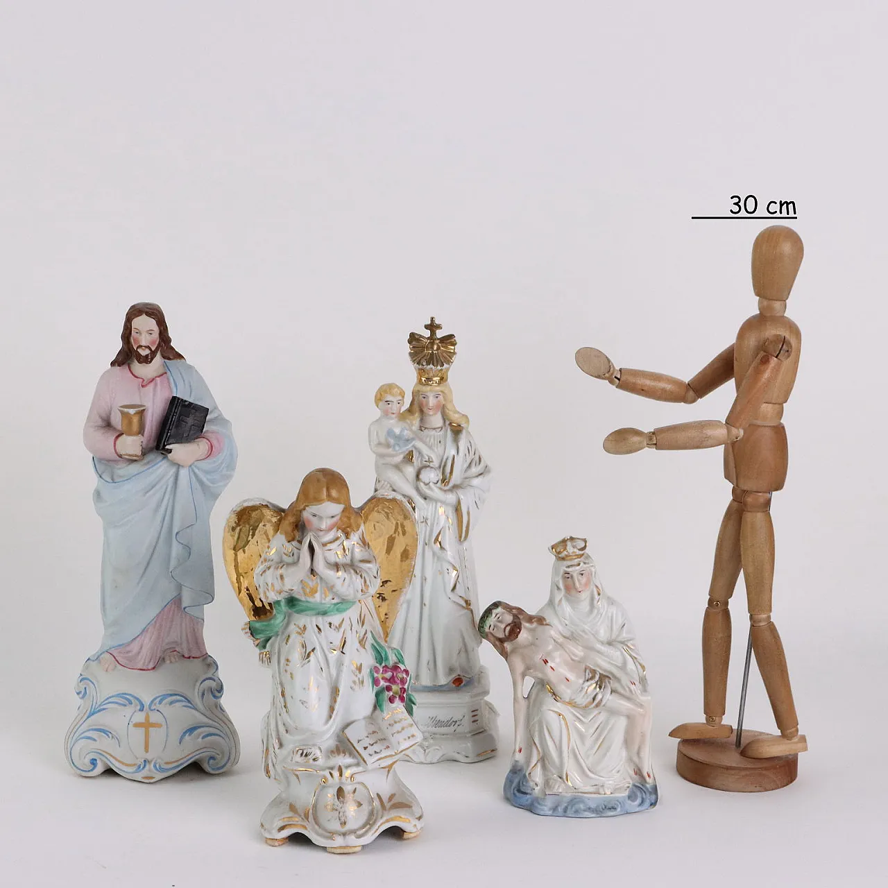 13 Biscuit porcelain religious figures, early 20th century 2