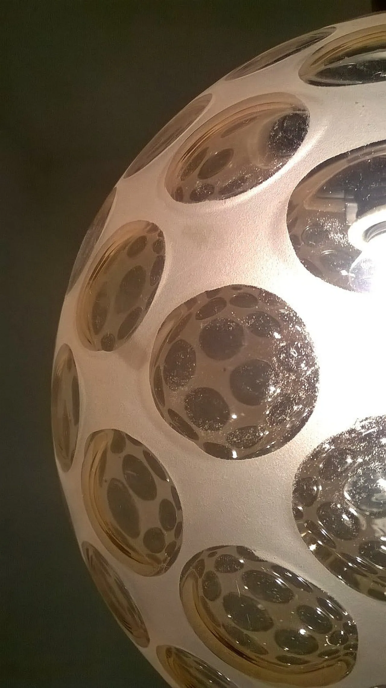 Lampada a sospensione in vetro rosa di Venini, anni '30 6