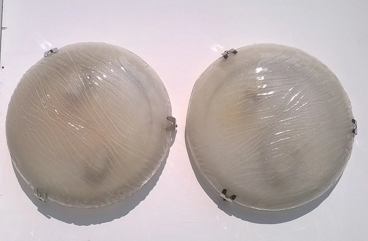 Coppia di appliques in vetro di Murano di Venini, anni '60 4
