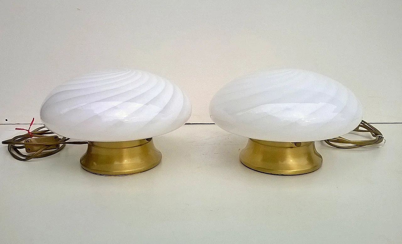 Coppia di lampade da tavolo Kinetic di Venini, anni '60 2