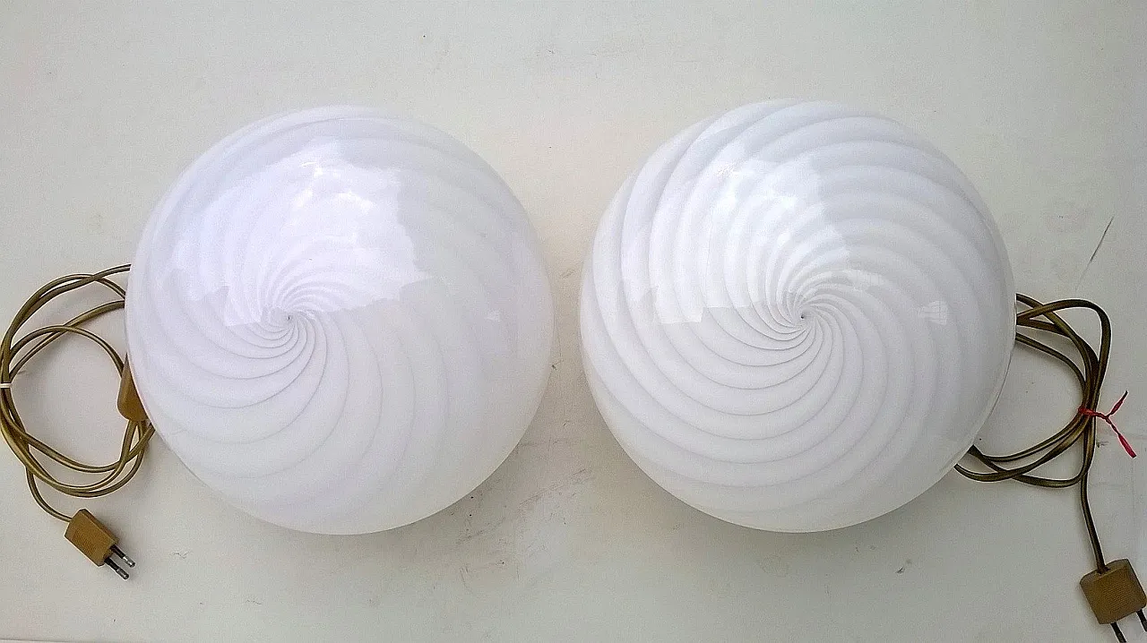 Coppia di lampade da tavolo Kinetic di Venini, anni '60 4