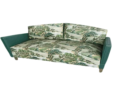 Mid-Century sofa bed with floral fabric, 1950s