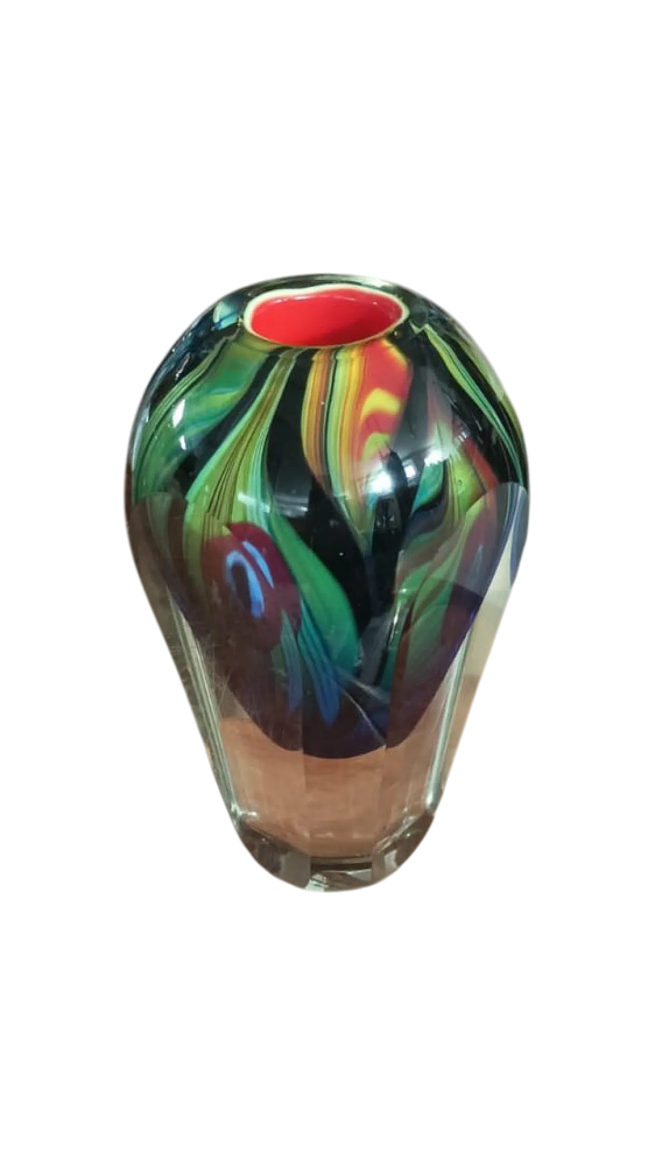 Vaso policromo in vetro sommersodi Murano, anni '90 5