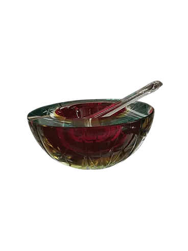 Mortaio e pestello in vetro di Murano, anni '70