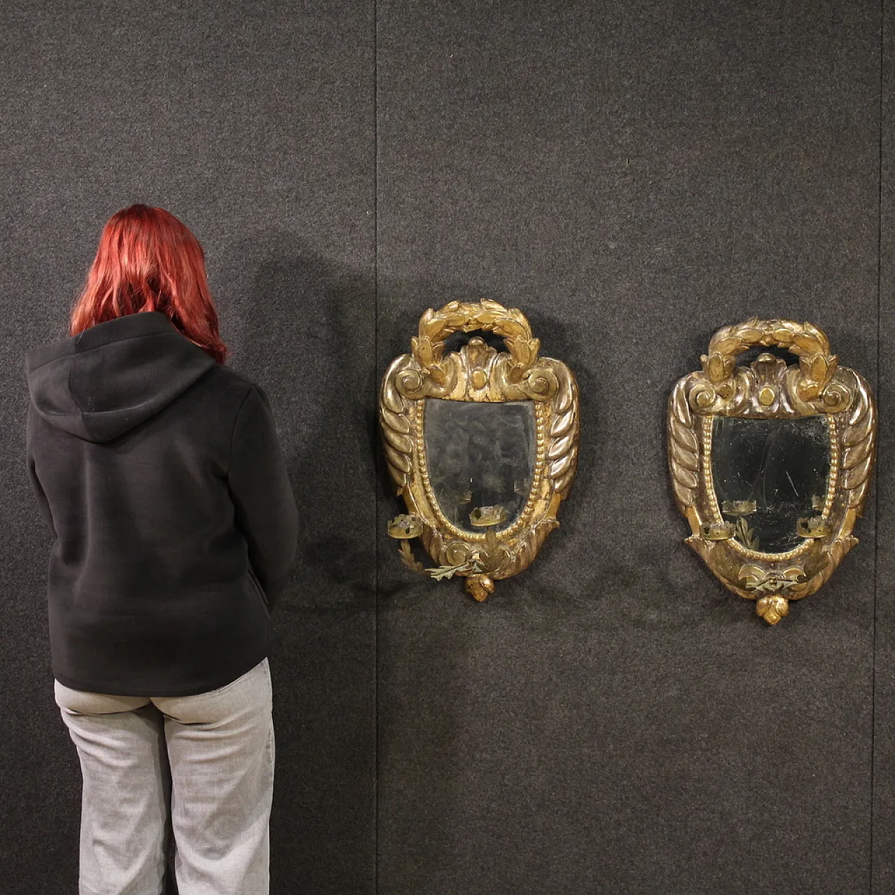 Pair of  Italian Louis XV style sconces, 18th century 2