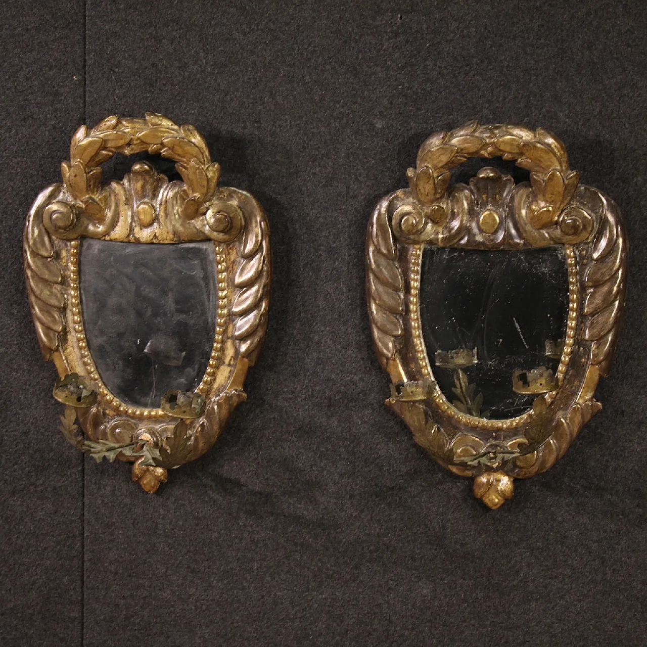 Pair of  Italian Louis XV style sconces, 18th century 5