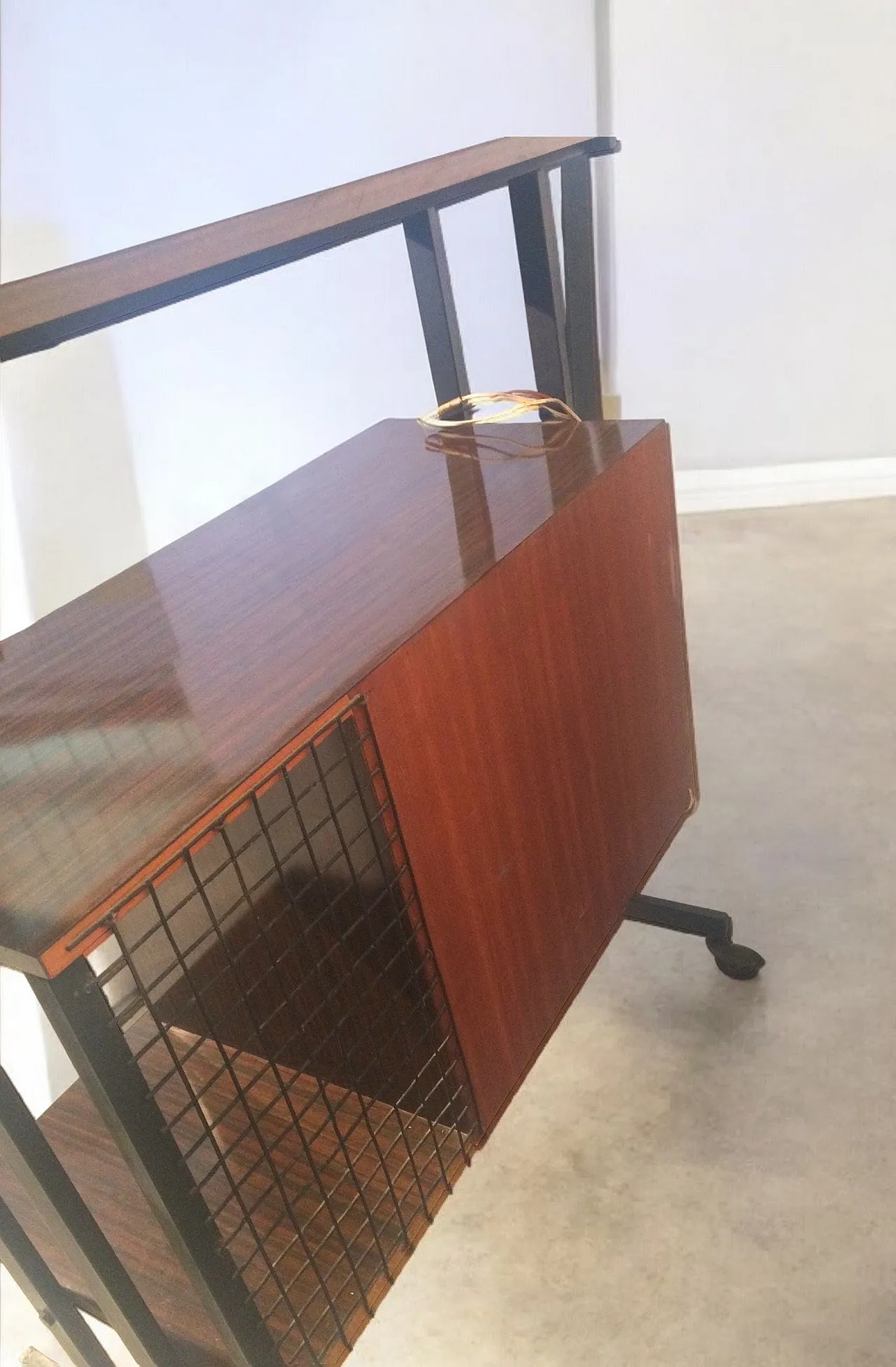 Bar trolley Venice fine wood inlay, 1960s 10