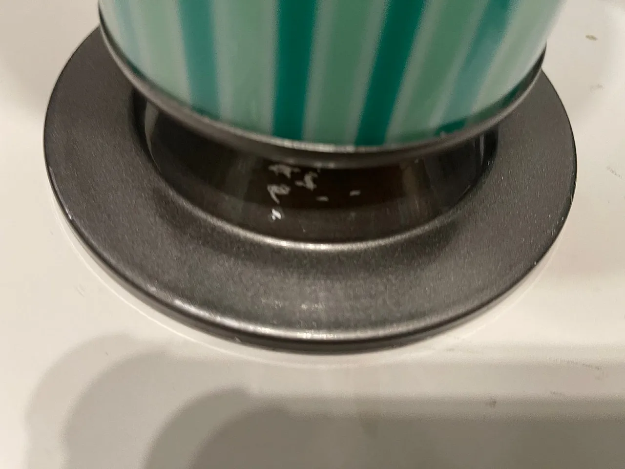 Pair of Mid-Century Mint Green Murano Glass Table Lamps, 70s 8