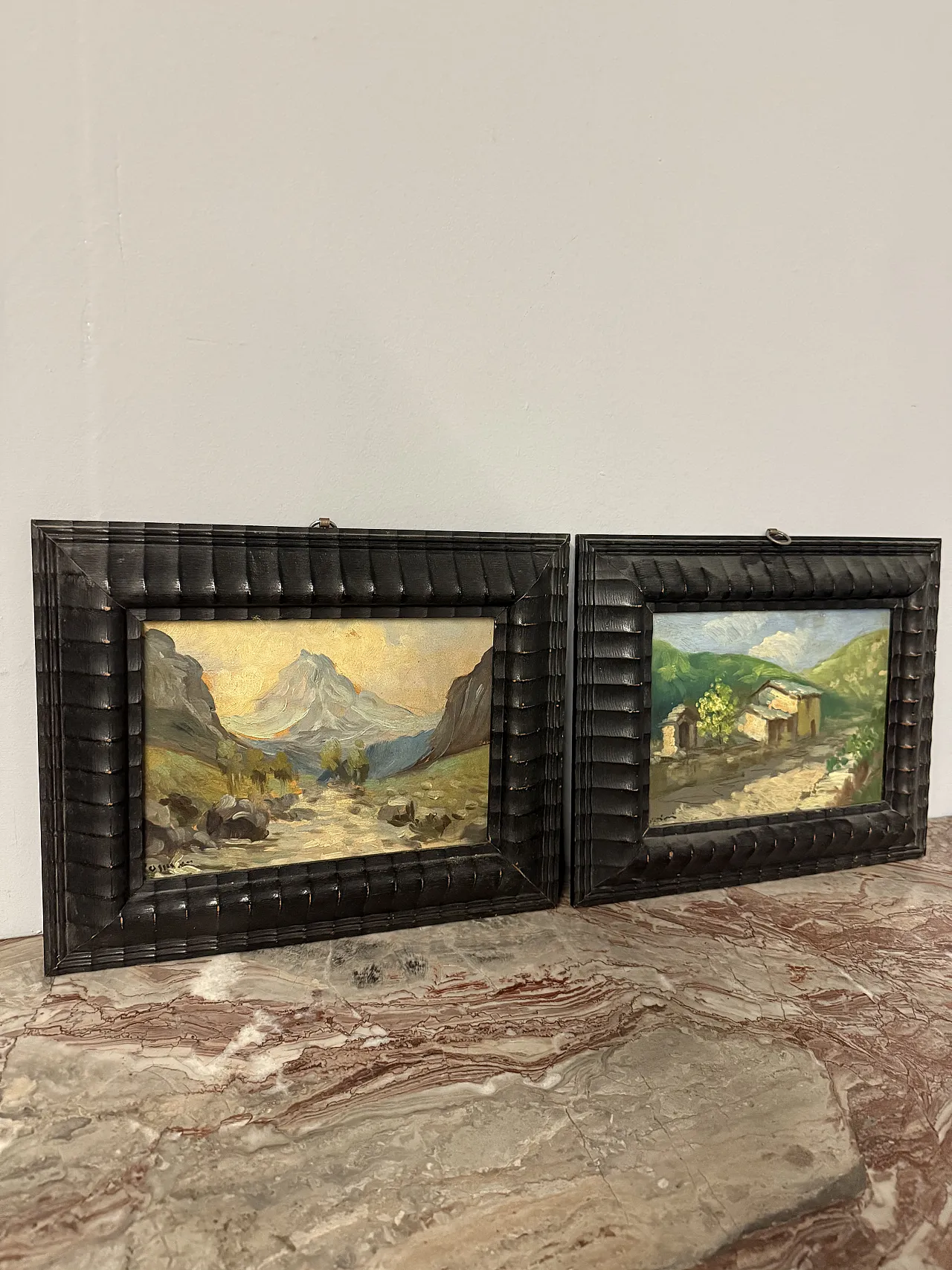 Pair of oil on panel paintings, 19th century 1