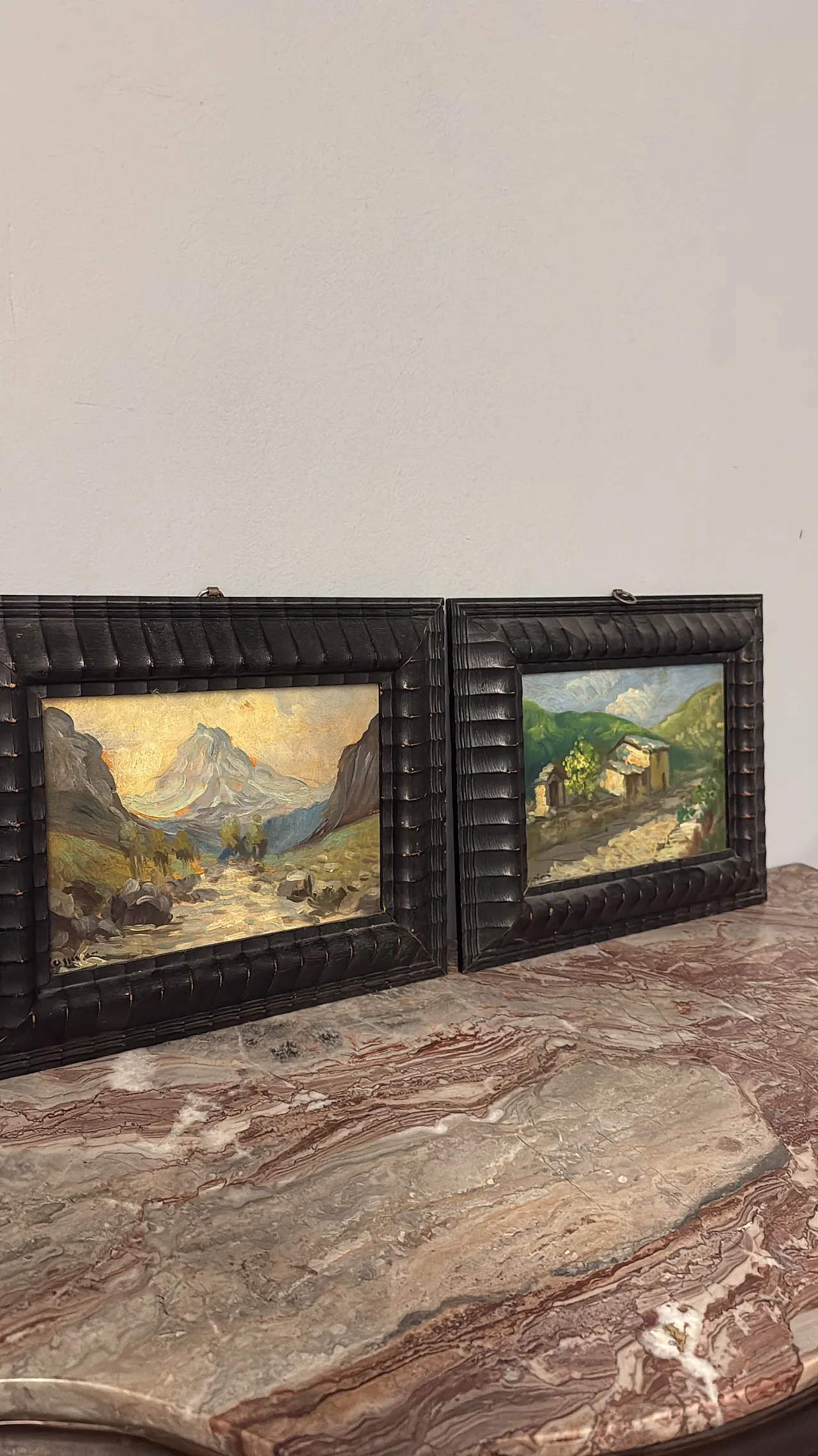 Pair of oil on panel paintings, 19th century 2