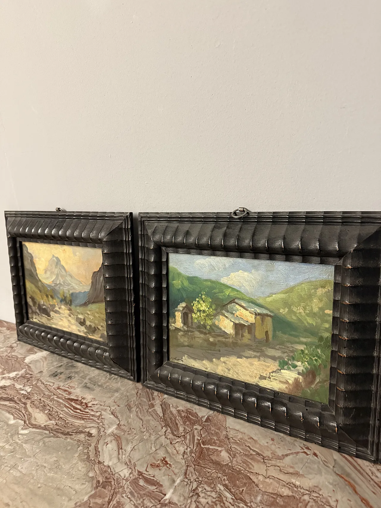 Pair of oil on panel paintings, 19th century 11
