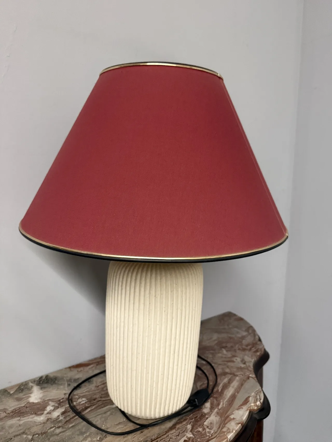 Ceramic lamp marble effect, 20th century 1