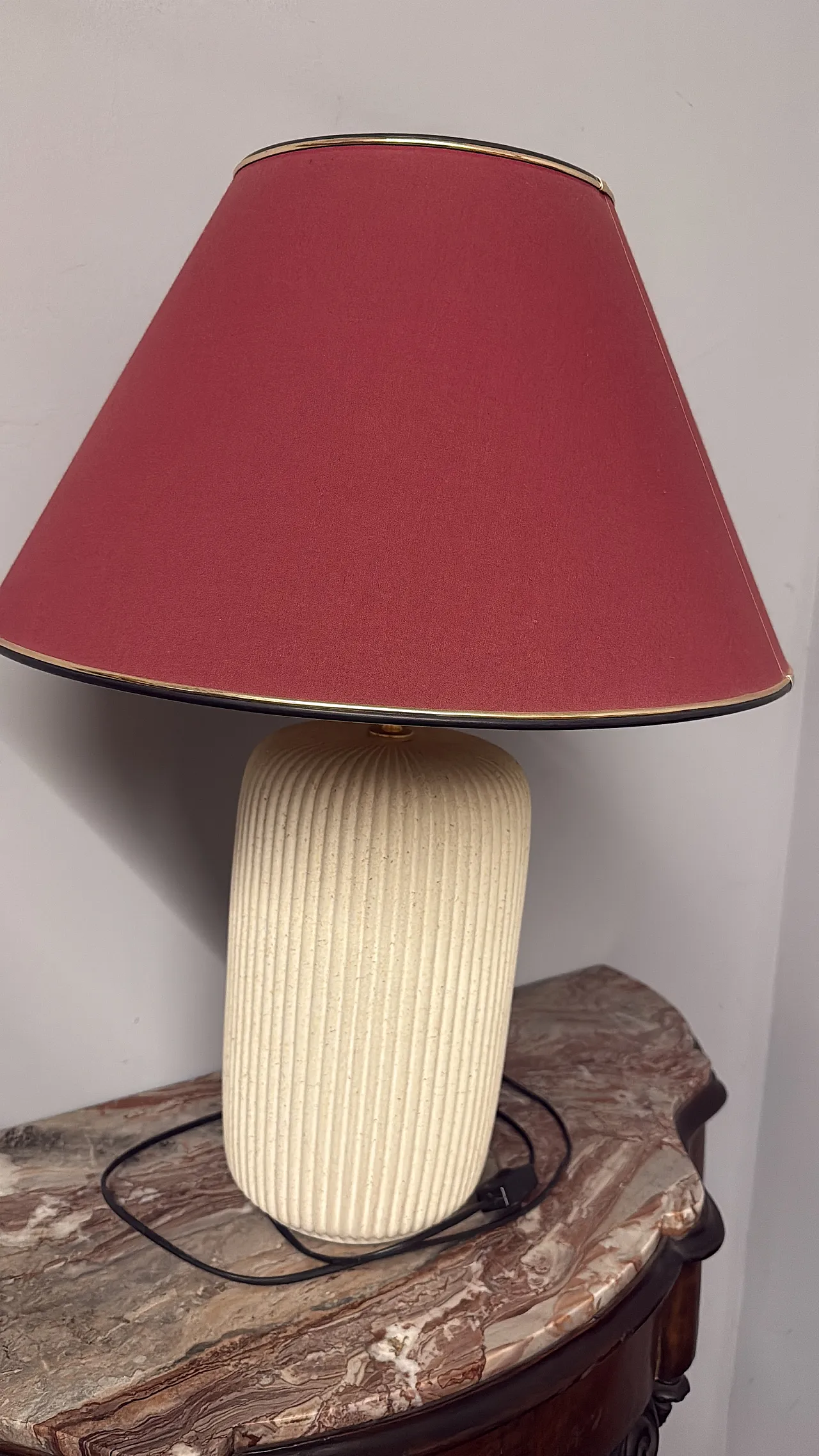 Ceramic lamp marble effect, 20th century 2