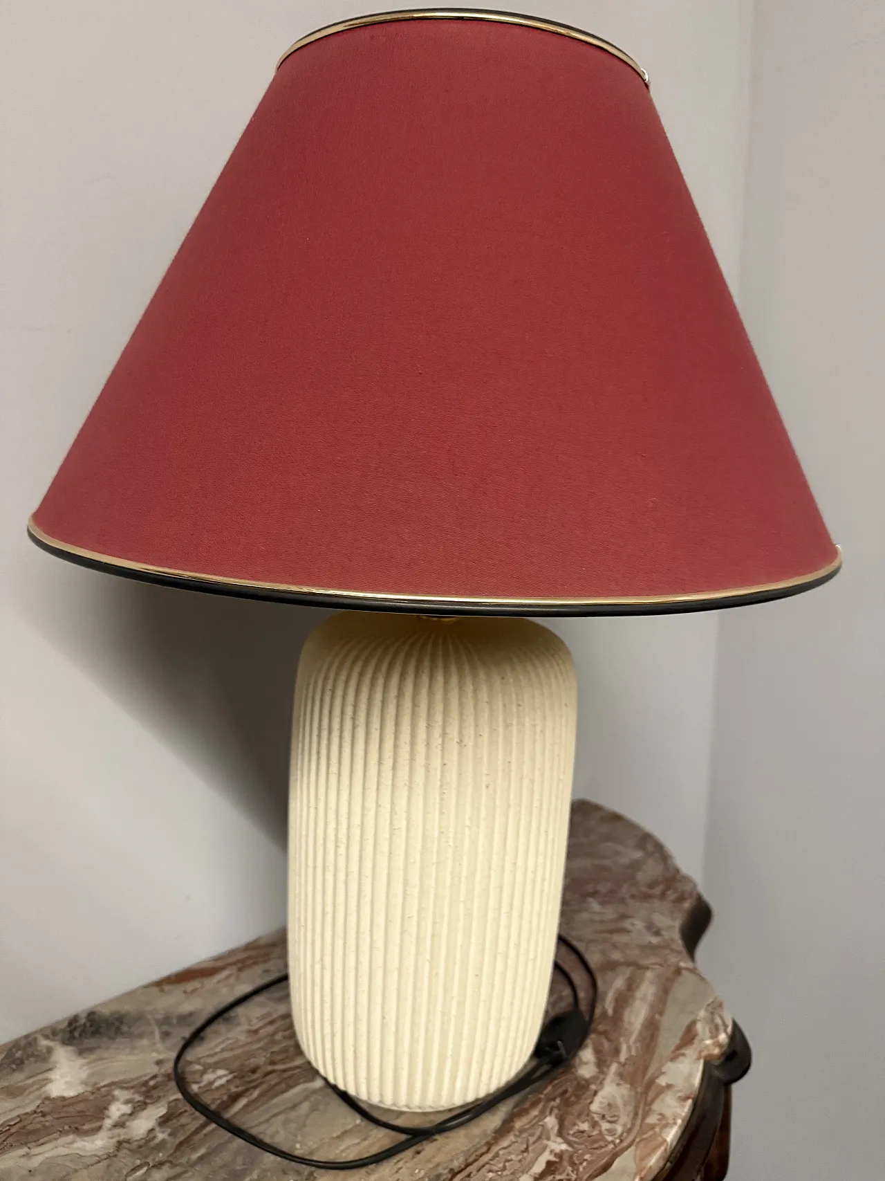 Ceramic lamp marble effect, 20th century 3