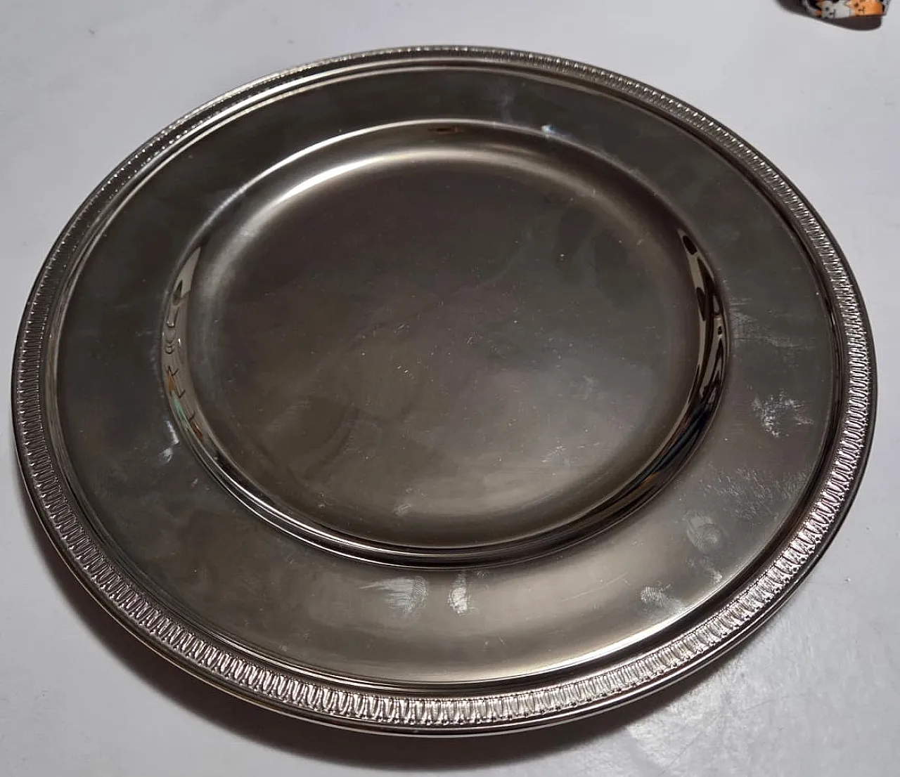 Table center plate covered in 1000/1000 silver, grey, MAM, 1970 3