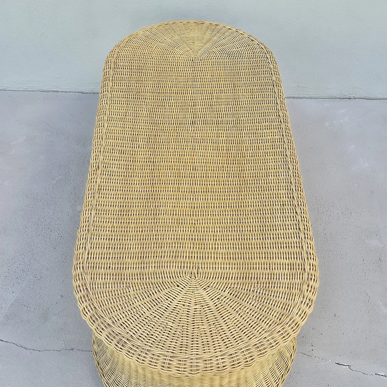 Panca tavolino in vimini e bambù, anni '70 5