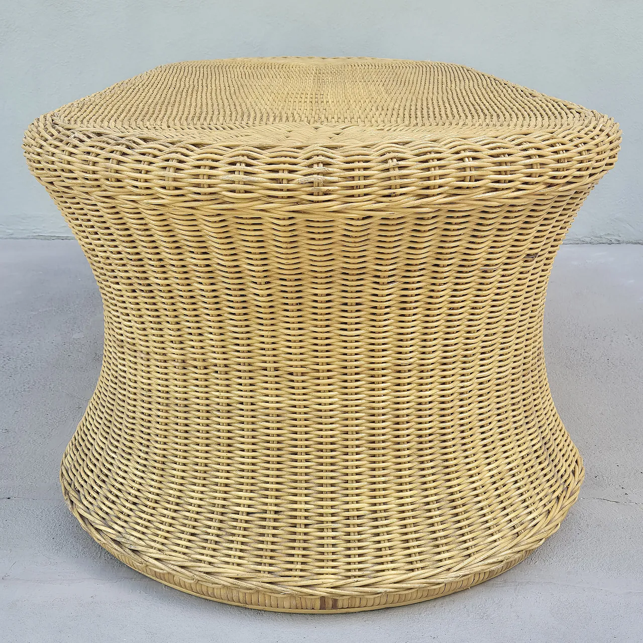 Panca tavolino in vimini e bambù, anni '70 6