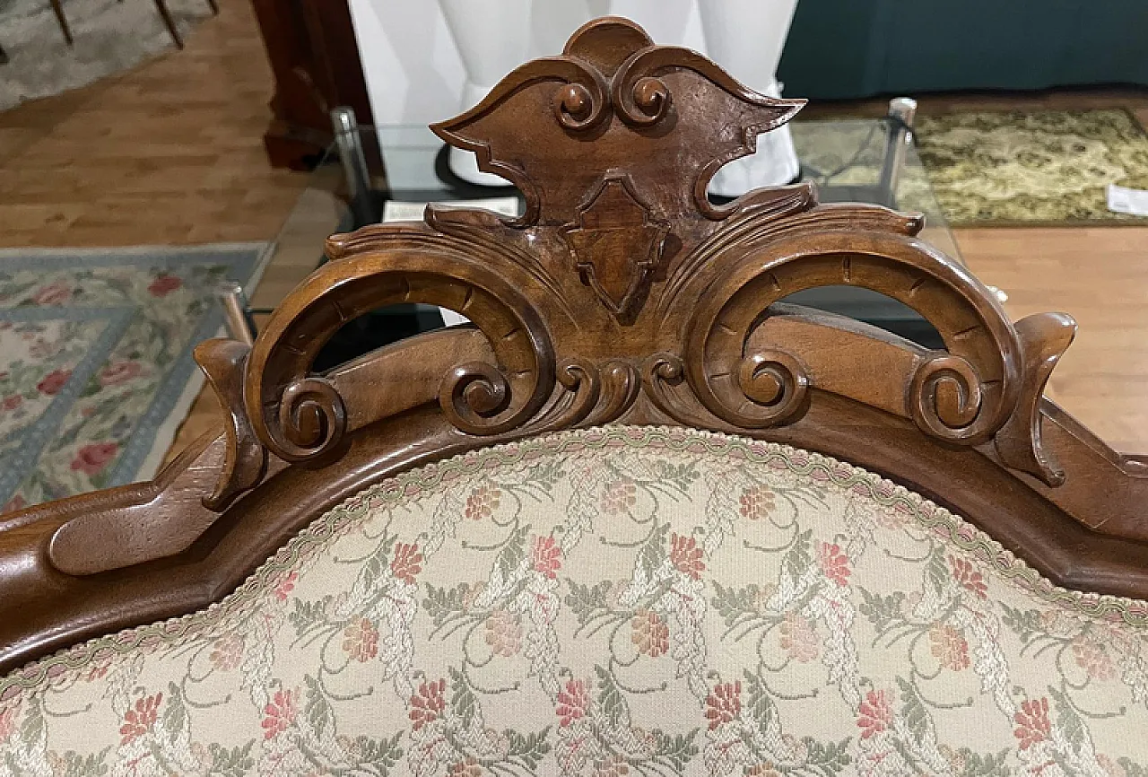 Pair of carved walnut armchairs, 90s 4