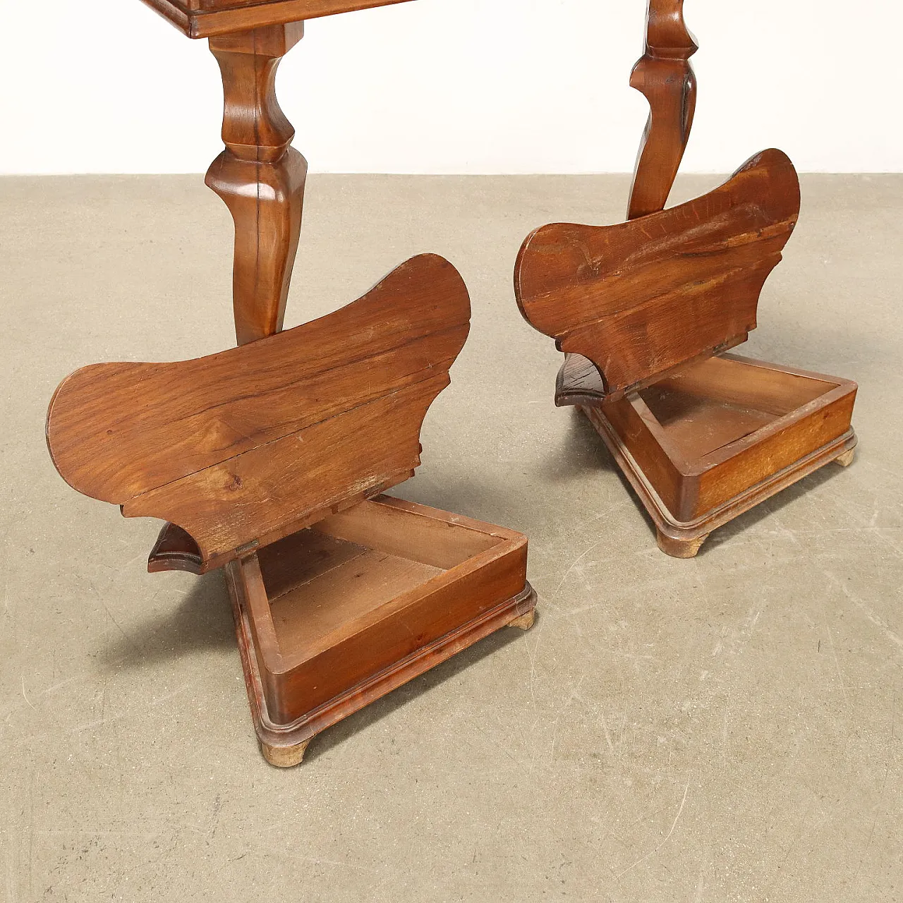 Pair of Baroque-style bedside tables in beech, 19th century 4