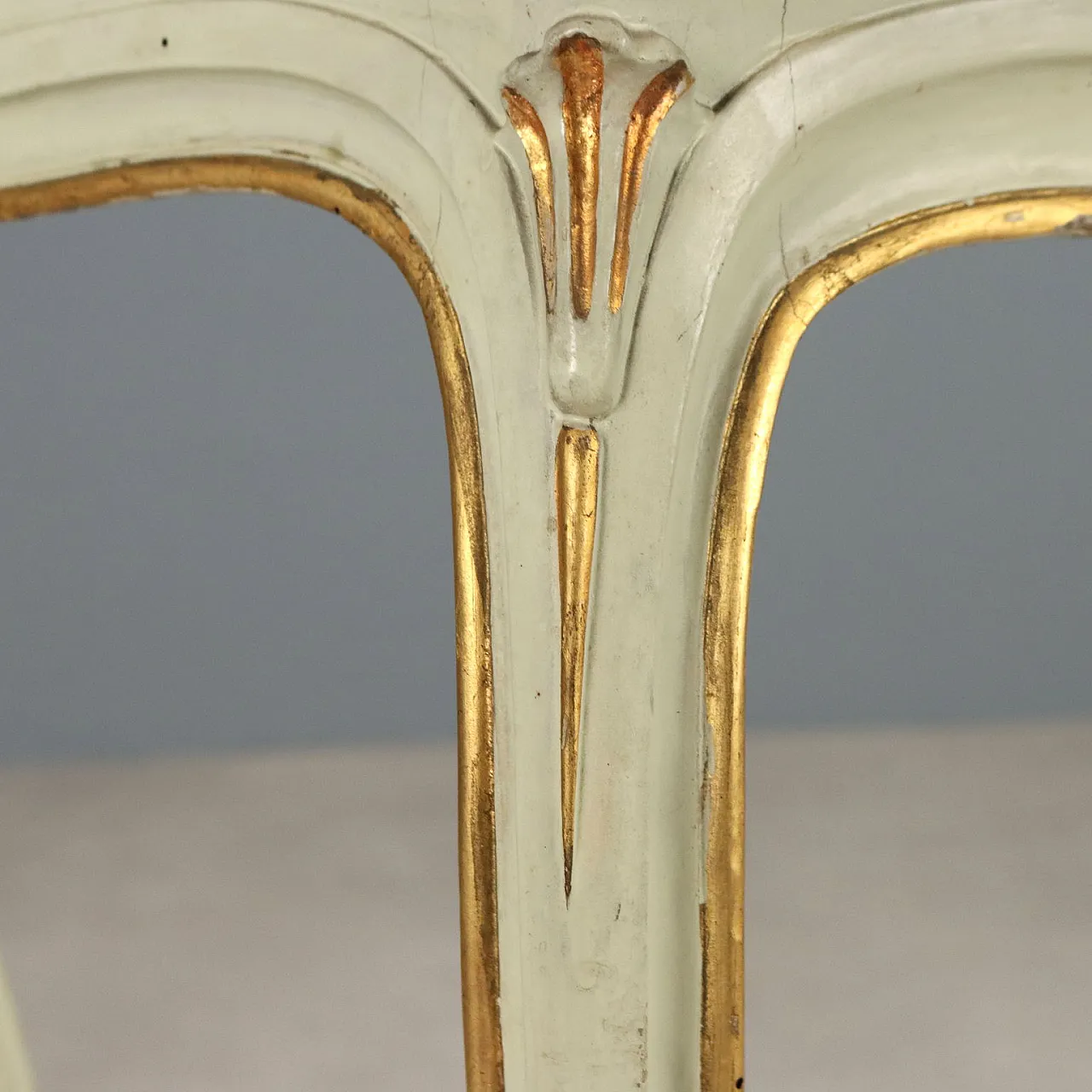 Tavolino in legno laccato e marmo, primo '900 5