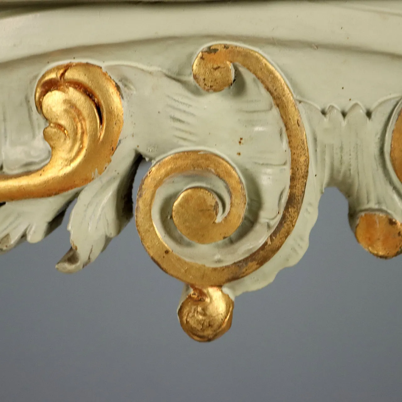 Tavolino in legno laccato e marmo, primo '900 6