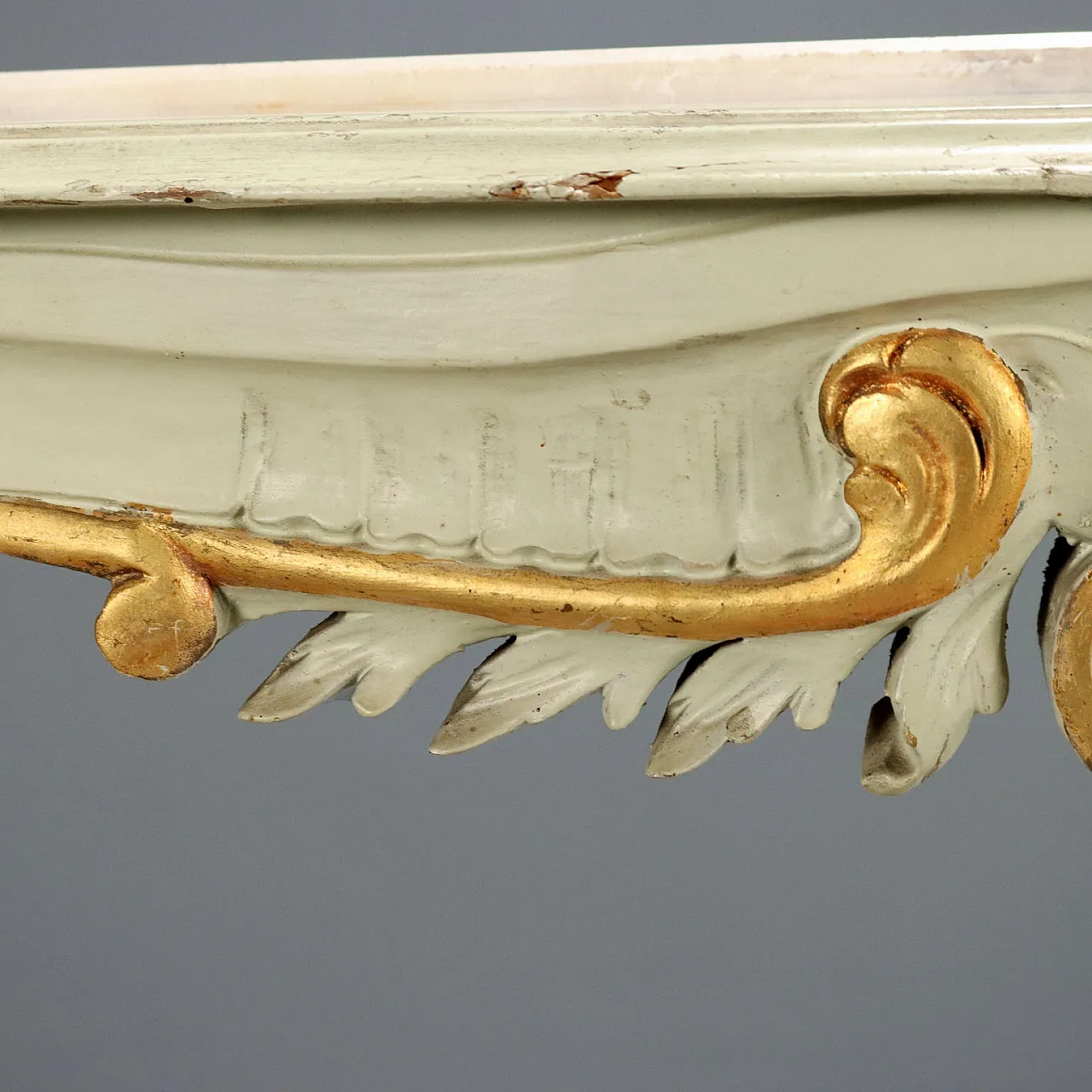 Tavolino in legno laccato e marmo, primo '900 7