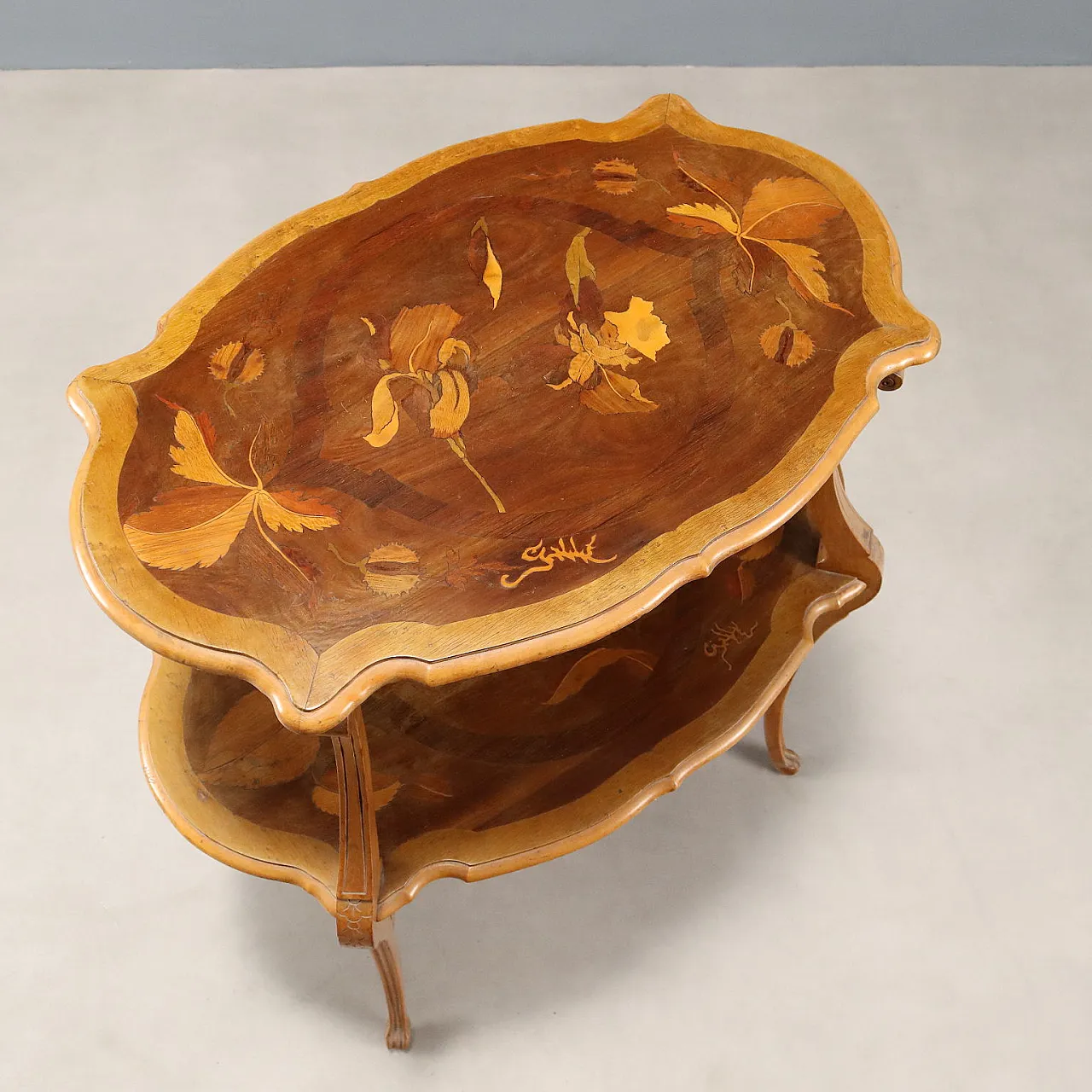 Art Nouveau beech etagere, primo '900 3