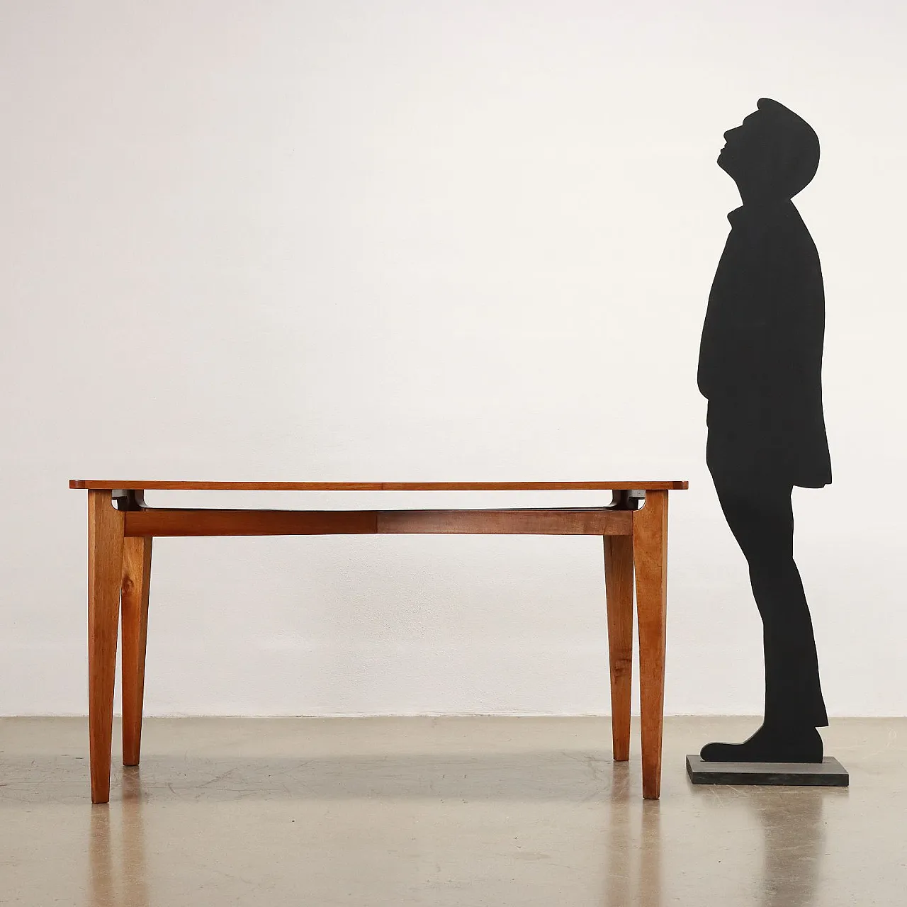 Table with beech base and walnut veneer top, 1950s 3