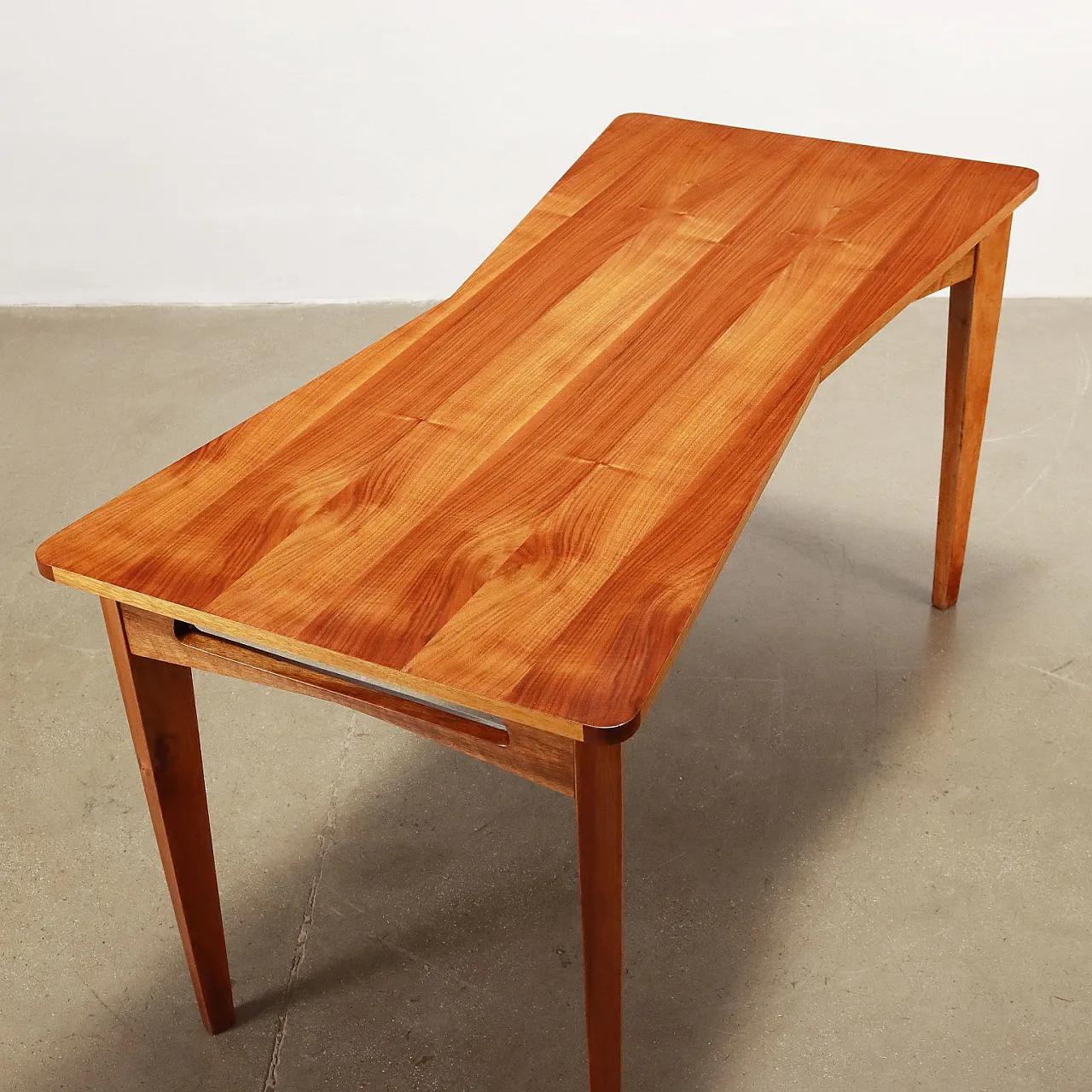 Table with beech base and walnut veneer top, 1950s 4