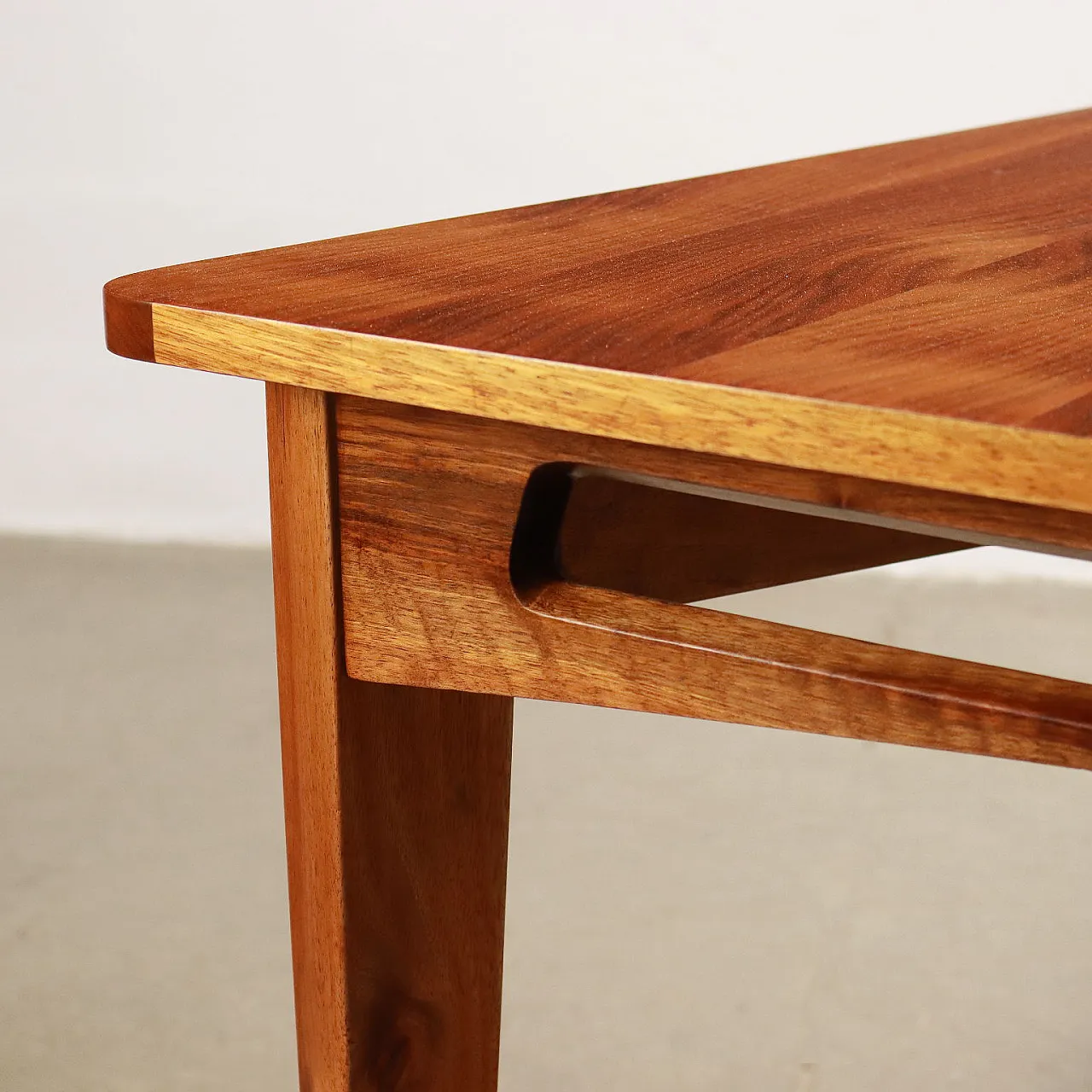Table with beech base and walnut veneer top, 1950s 5