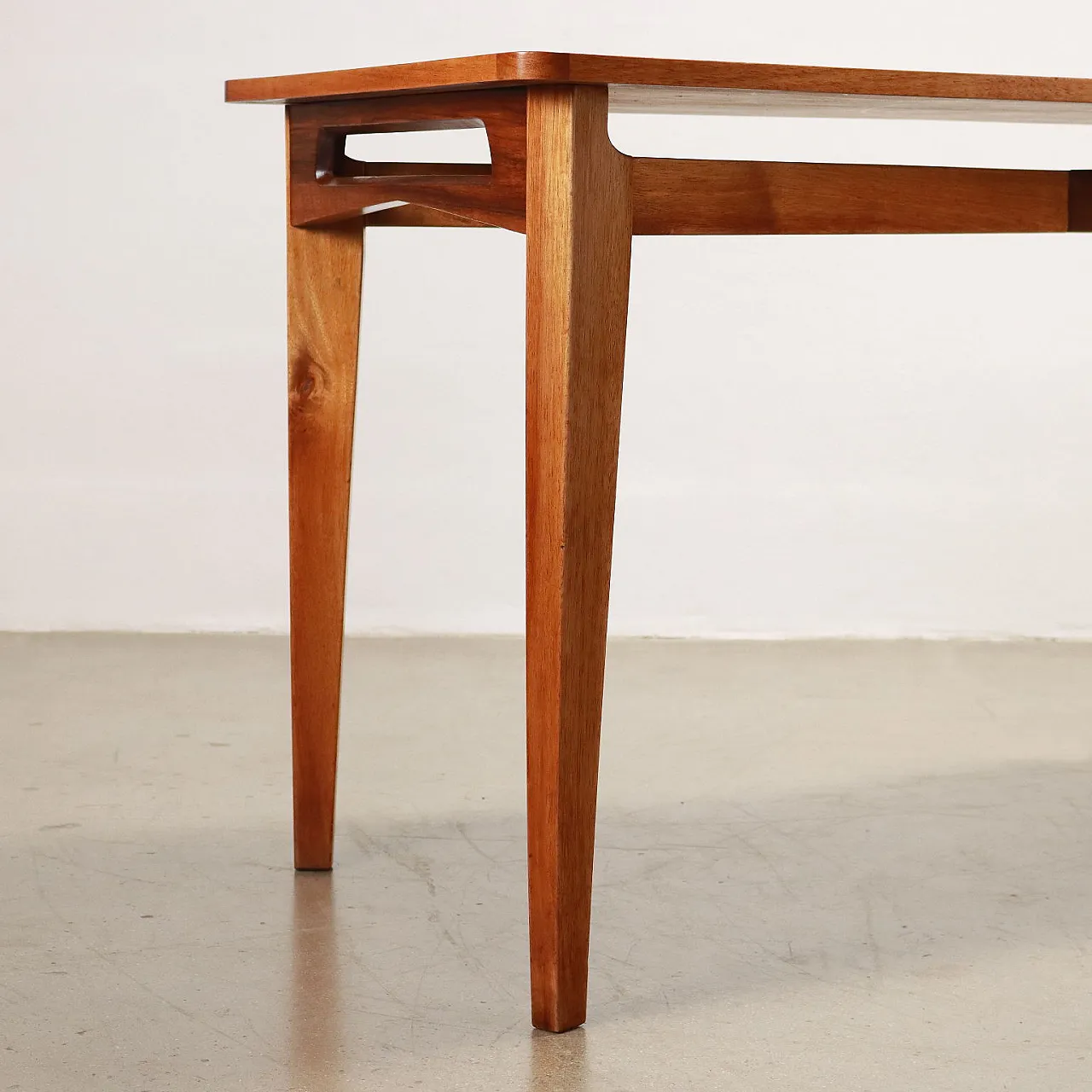 Table with beech base and walnut veneer top, 1950s 7