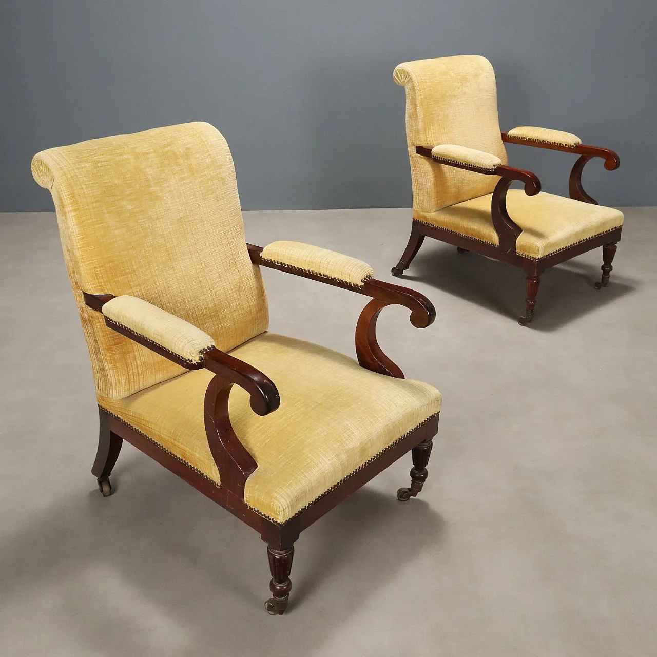 Coppia di poltrone in palissandro, '800 1