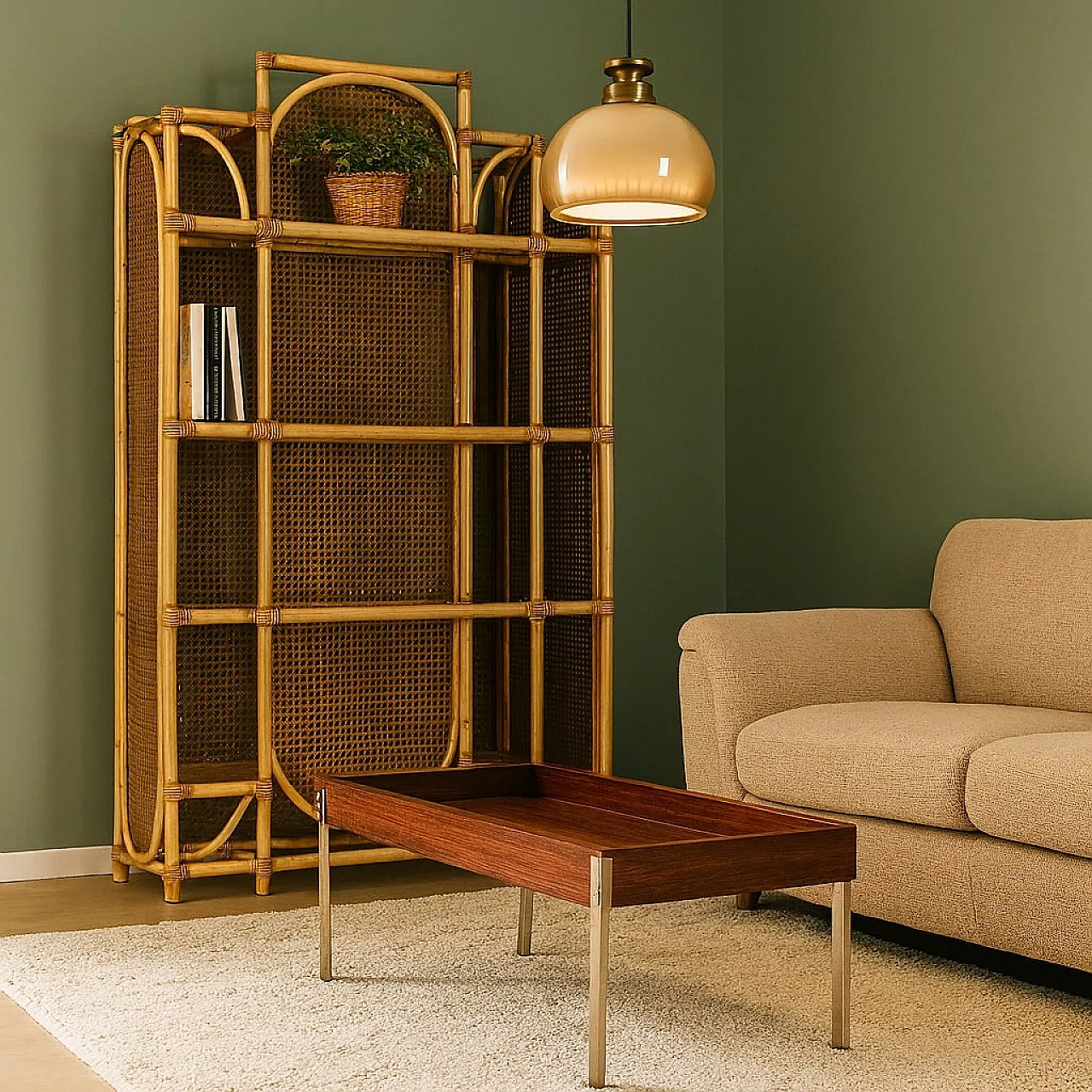 Exotic wood kitchen trolley, 1960s 2