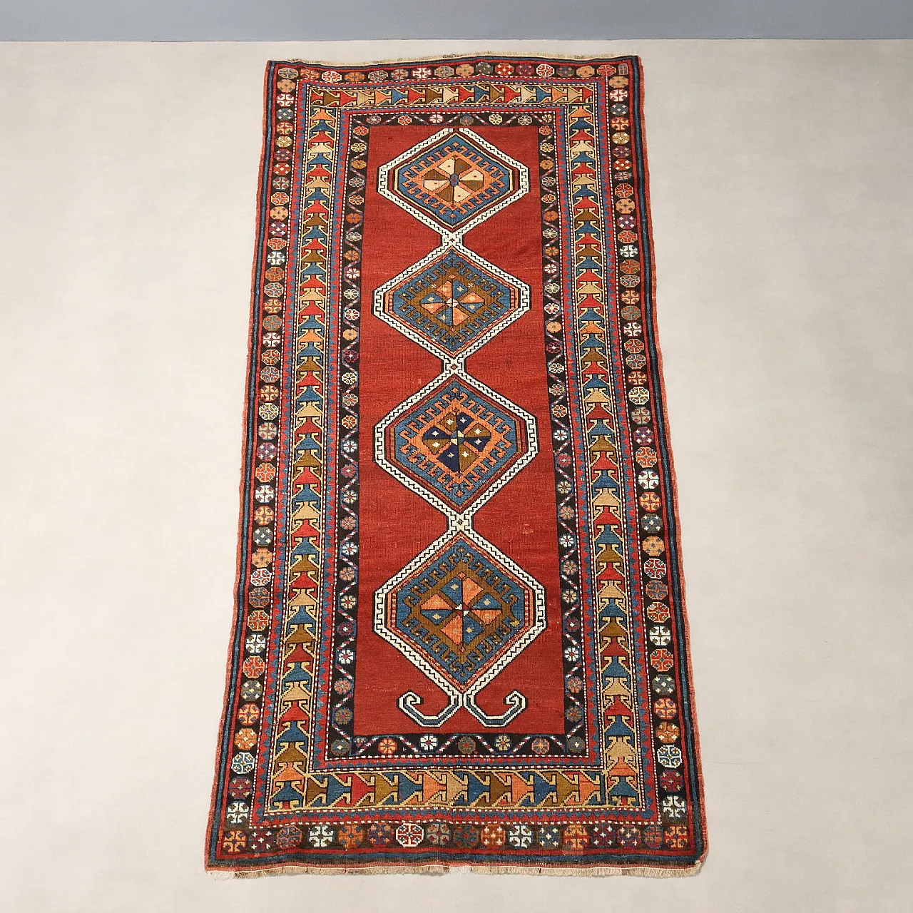 Kazak wool rug, fine knit, handmade, 20th century 3