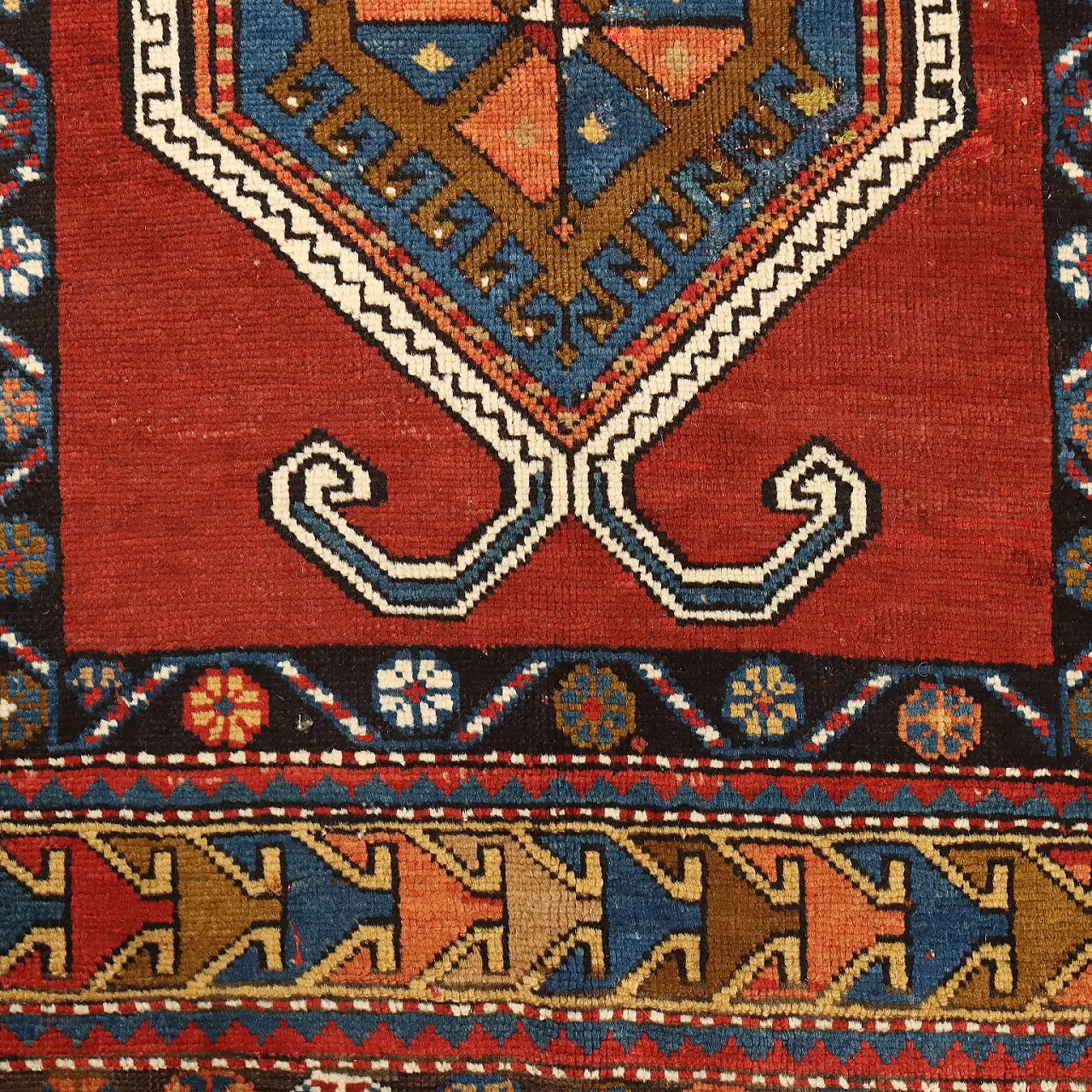 Kazak wool rug, fine knit, handmade, 20th century 6