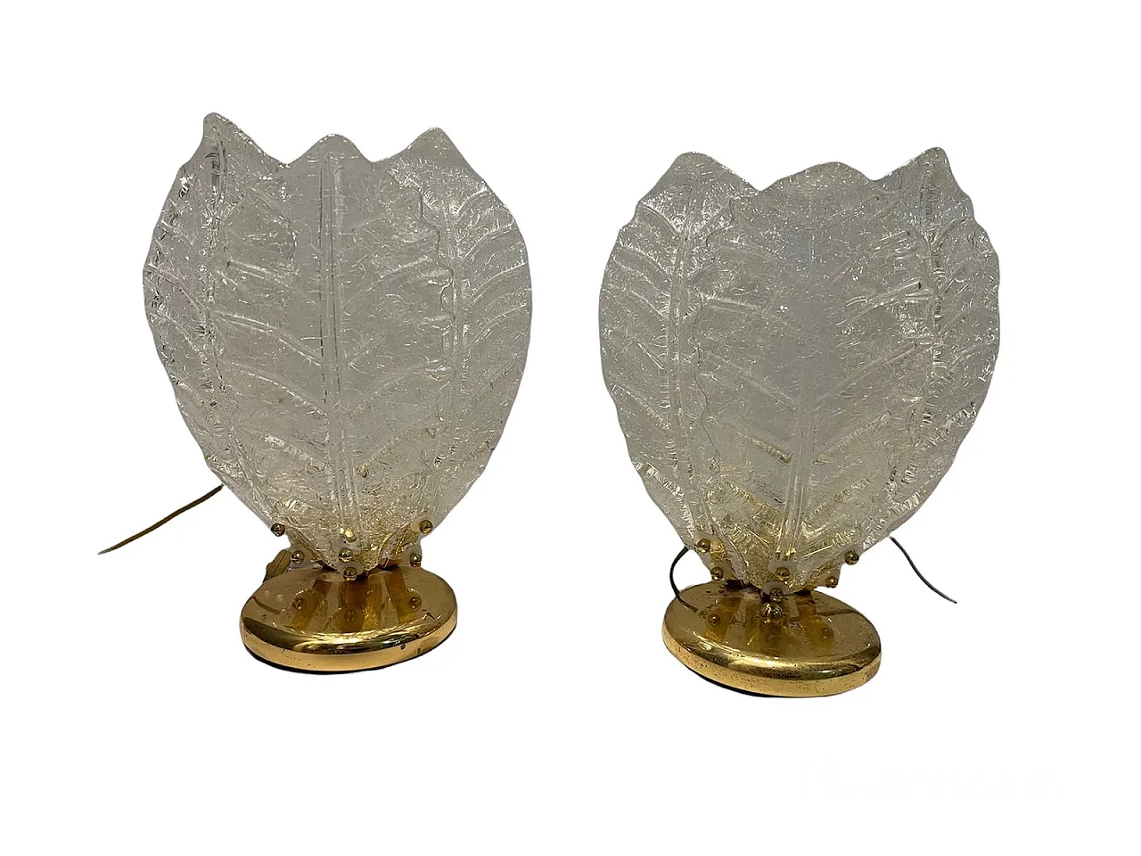 Coppia di lampade da tavolo in vetro di Murano, anni '70 1