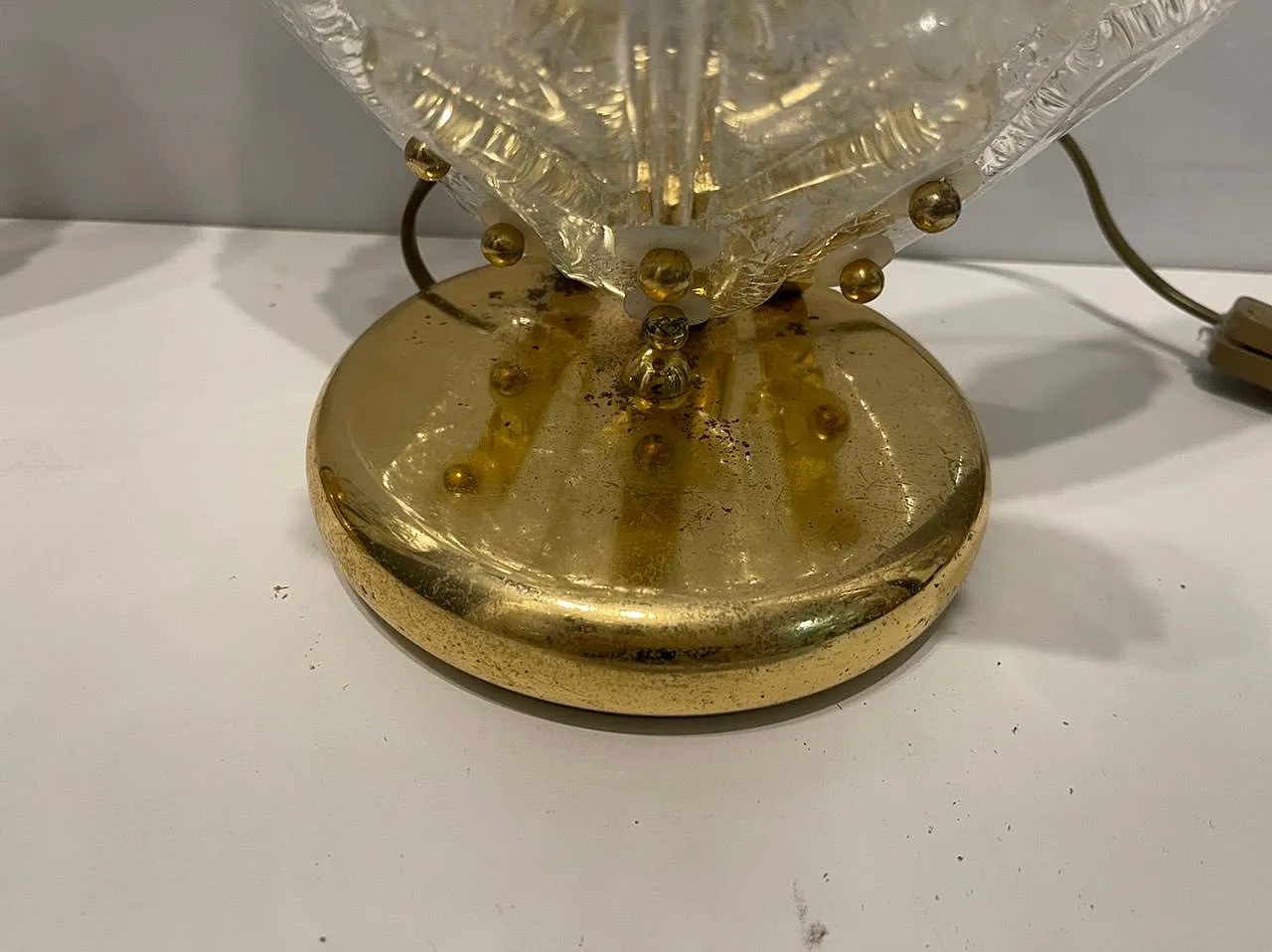 Coppia di lampade da tavolo in vetro di Murano, anni '70 6