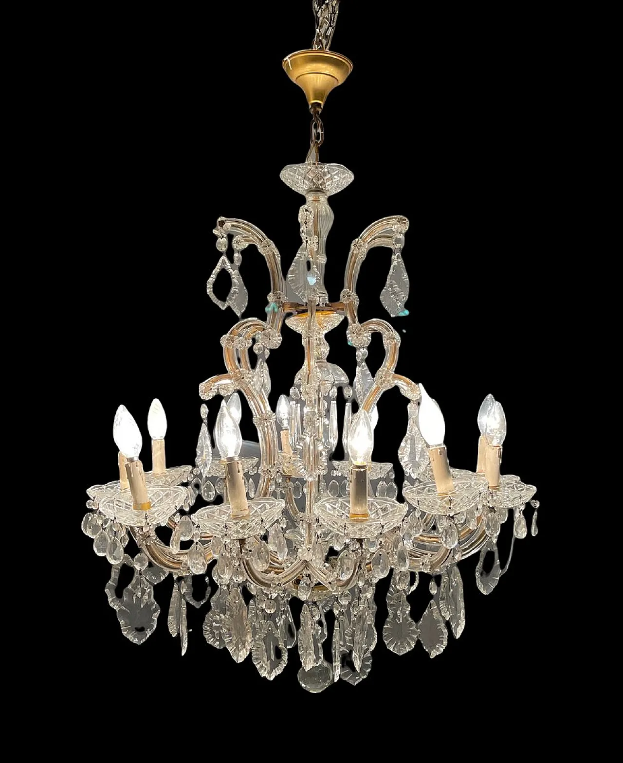 Large Murano crystal chandelier, Italy, 1950s 3