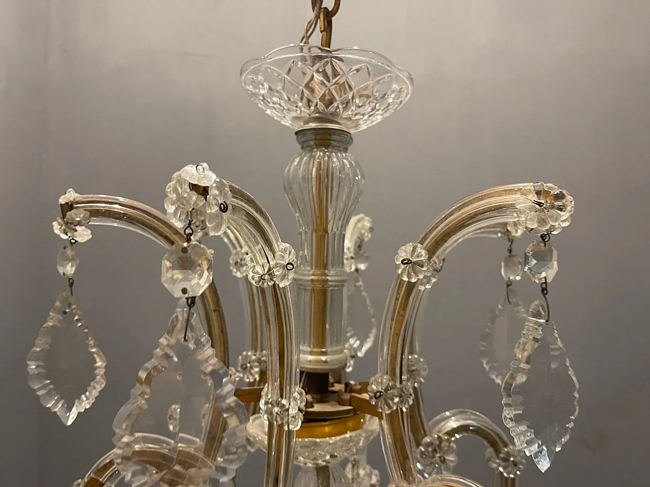 Large Murano crystal chandelier, Italy, 1950s 6