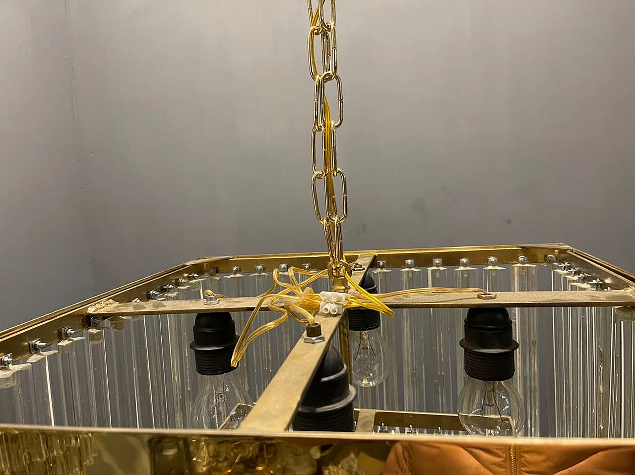Lampadario grande Triedri in vetro di Murano 10