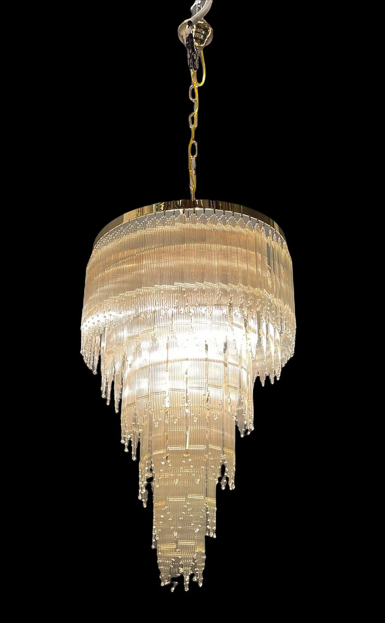 Mid-Century Italian brass chandelier 4