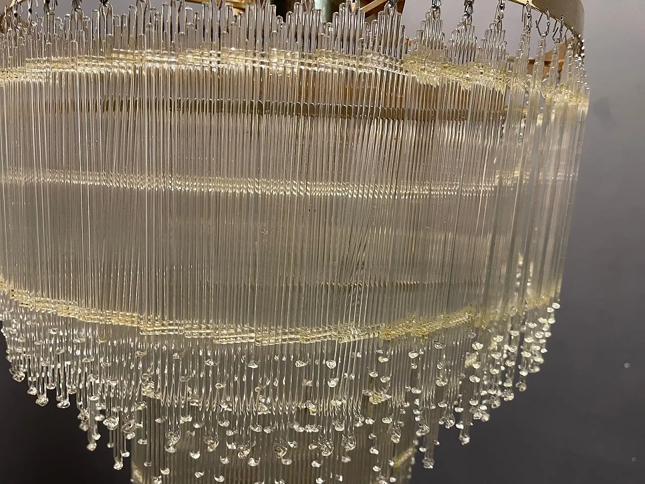 Mid-Century Italian brass chandelier 5