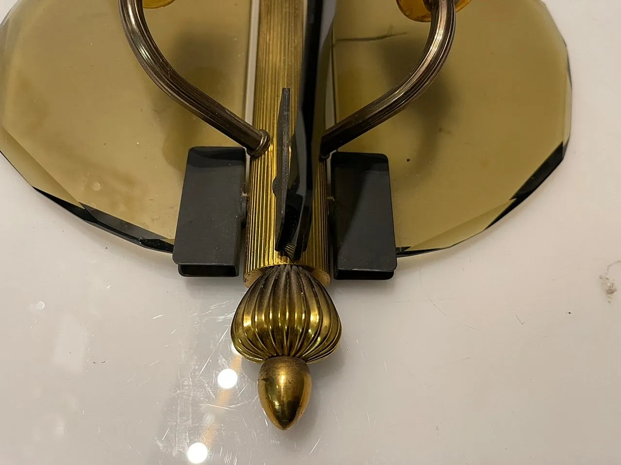 3 Italian smoked glass wall lamps,  70s 7