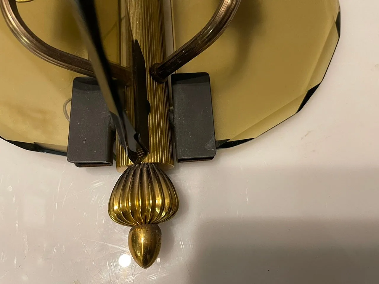 3 Italian smoked glass wall lamps,  70s 8