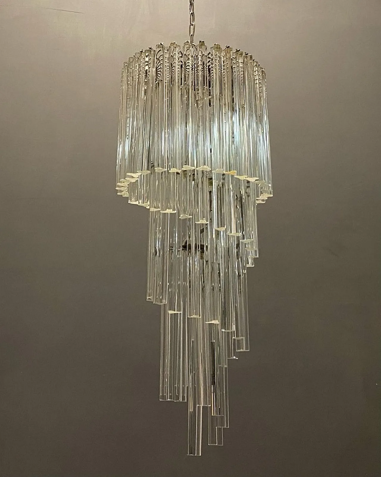 Large spiral chandelier in Murano glass, Italy 1