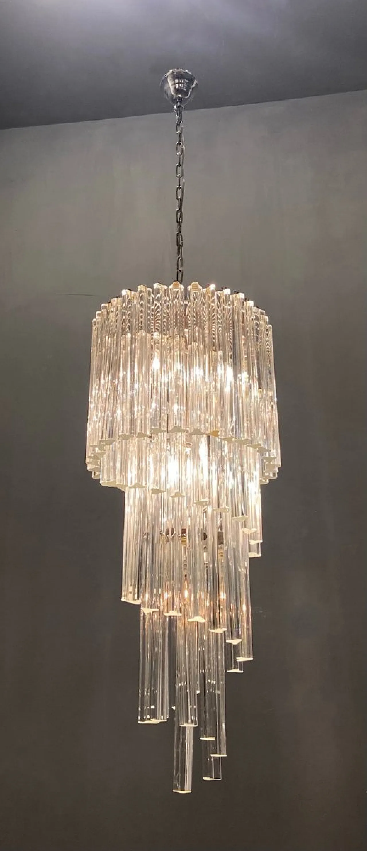 Large spiral chandelier in Murano glass, Italy 2