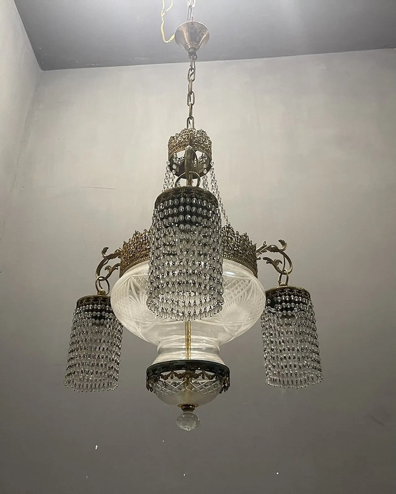 Antique Art Nouveau chandelier, Italy, 1930s 13
