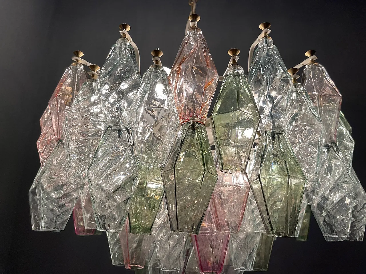 Poligoni style chandelier in Murano glass, Italy, 1980s 5