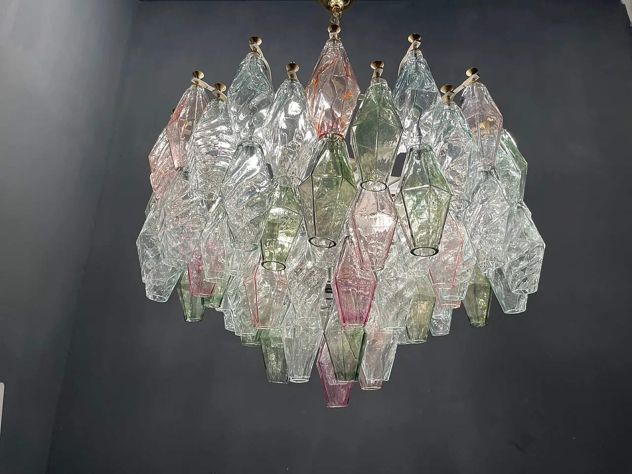 Poligoni style chandelier in Murano glass, Italy, 1980s 6